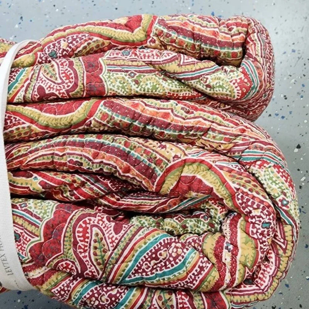 Levtex Home Spruce Paisley Reversible Quilt Set Unisex King Size Red